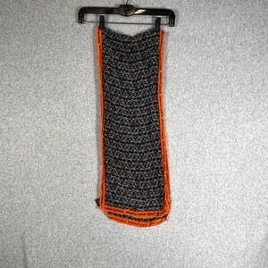 Harley Davidson Ralph Marlin 100% Silk Scarf Black Orange 2007 Biker 11x56